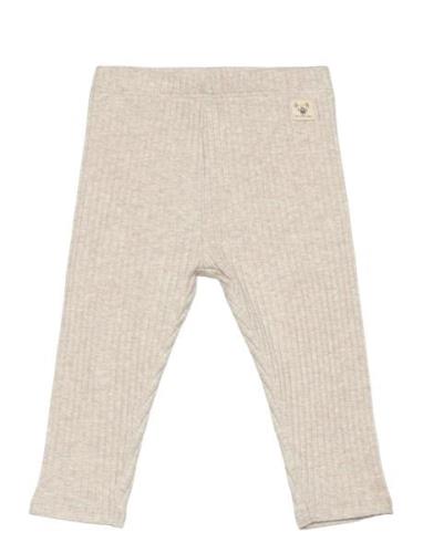 Cotton Ribbed Leggings Beige Mango