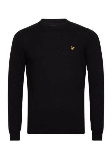 Cotton Merino Crew Neck Jumper Black Lyle & Scott