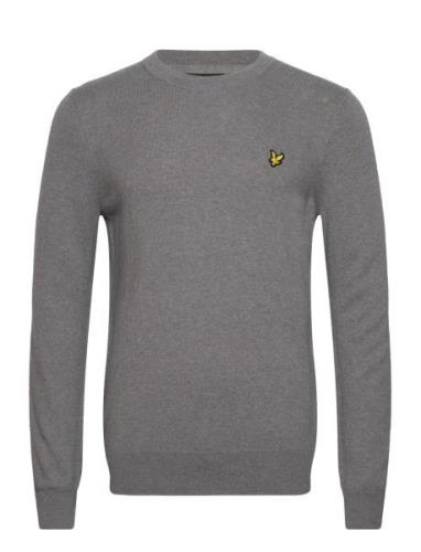 Cotton Merino Crew Neck Jumper Grey Lyle & Scott