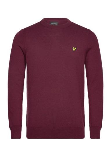 Cotton Merino Crew Neck Jumper Burgundy Lyle & Scott