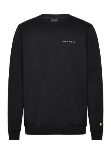 Embroidered Crew Neck Sweatshirt Black Lyle & Scott