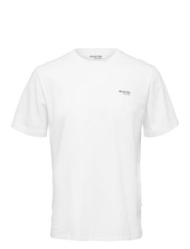 Slhaspen Logo Ss O-Neck Tee Noos White Selected Homme