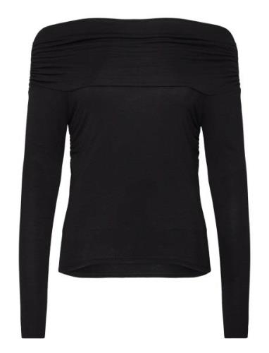 Off Shoulders T-Shirt Black Mango