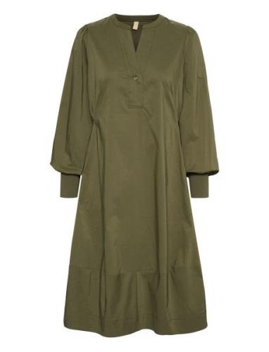 Cuantoinett Rib Dress Khaki Culture