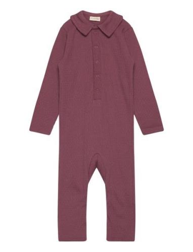 Romper Ls Rib Burgundy Fixoni