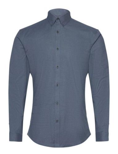 Mouliné Stretch Shirt L/S Blue Lindbergh