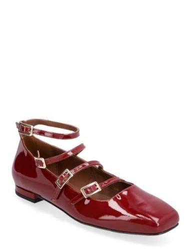 Luke Onix Coffee Brown Leather Ballet Flats Burgundy ALOHAS