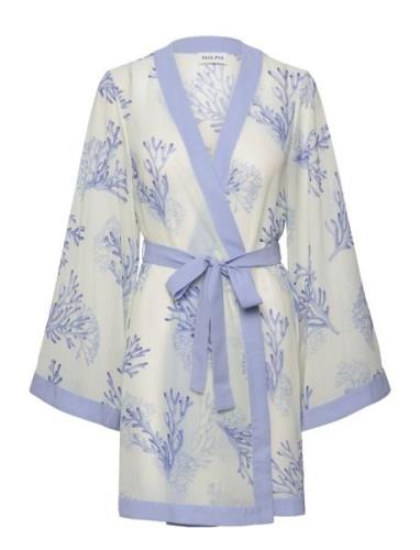 Dalia Printed Wrap Kaftan Blue Malina