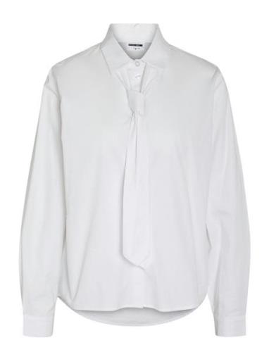 Nmfreja L/S Tie Shirt Wvn Fwd White NOISY MAY