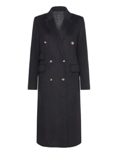 Handmade Butt D Wool Coat Navy Mango