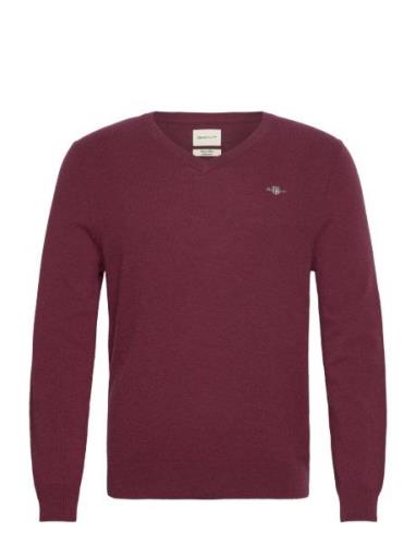 Extrafine Lambswool V-Neck Burgundy GANT