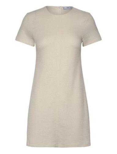 Short Tweed Dress Cream Mango