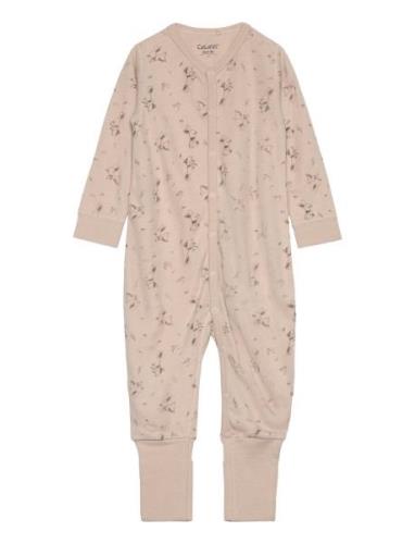 Jumpsuit Ls - Aop Beige CeLaVi