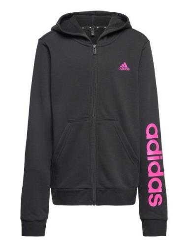 Essentials Linear Logo Full-Zip Hoodie Black Adidas Sportswear