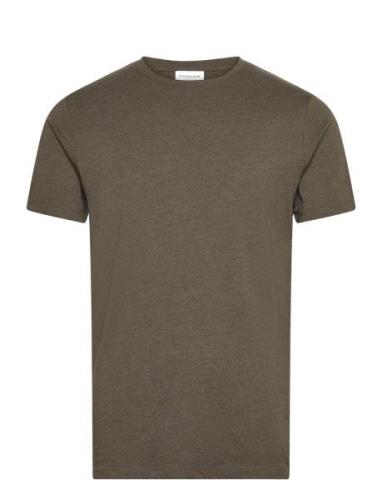 Basic Tee S/S In Melange Khaki Lindbergh