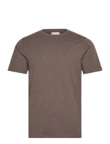 Basic Tee S/S In Melange Brown Lindbergh