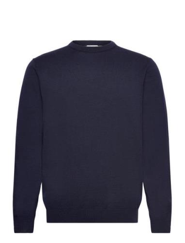 100 % Merino Crew Neck Knit Navy Lindbergh