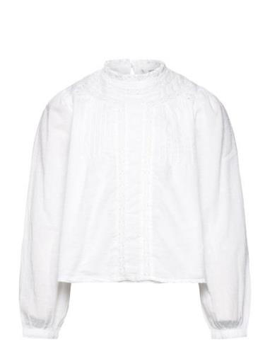 Embroidered Cotton Blouse White Mango