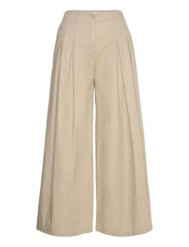 Cotton Pleated Trousers Beige Mango