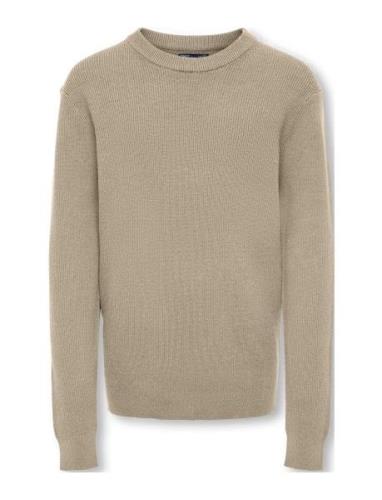 Kobphil Crew Neck Pullover L/S Knt Beige Kids Only