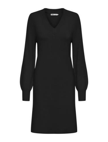 Onlkatia Ls V-Neck Dress Nca Knt Black ONLY