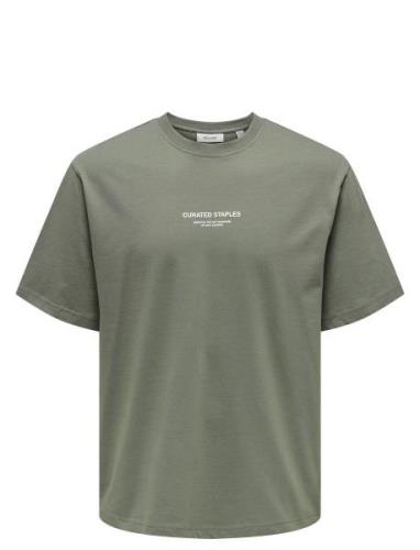 Onscurated Rlx Print Ss Tee Noos Green ONLY & SONS