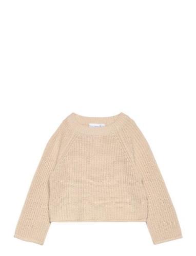 Nmfvenja Ls Loose Short Knit Beige Name It