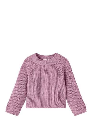 Nmfvenja Ls Loose Short Knit Pink Name It