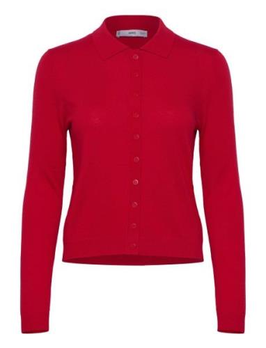 Polo-Neck Cardigan Red Mango