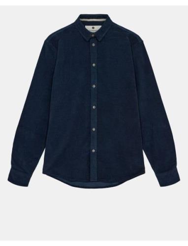 Akleif Solid Cord Shirt Navy Anerkjendt