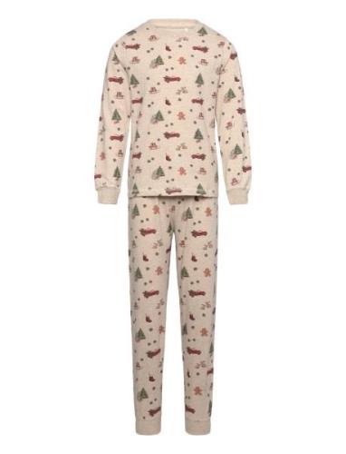 Pyjamas Set Aop Beige Minymo