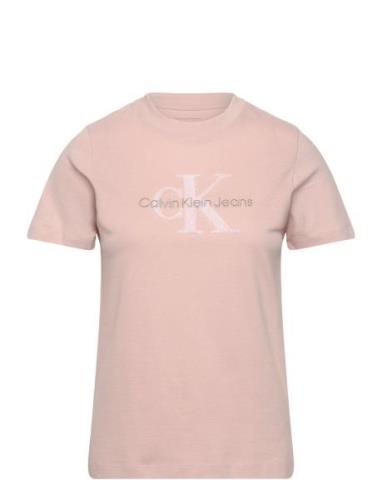 Chenille Monologo Regular Tee Pink Calvin Klein Jeans