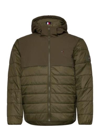 Cl Mixed Media Hooded Jacket Khaki Tommy Hilfiger