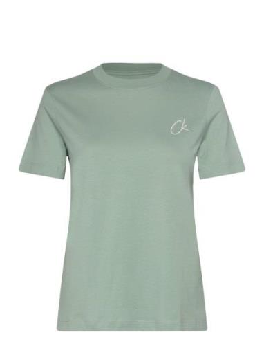 Embroidered Ck Regular Tee Green Calvin Klein Jeans