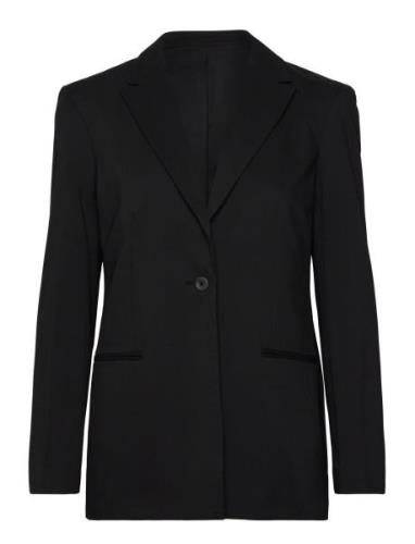 Ls Soft Crepe Blazer Black Calvin Klein