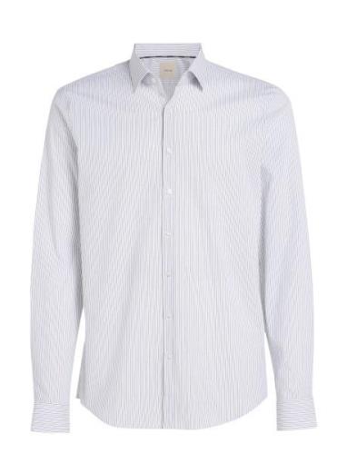 Poplin Stripe Slim Shirt Blue Calvin Klein