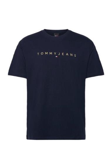 Tjm Reg Gold Linear Logo Tee Ext Navy Tommy Jeans