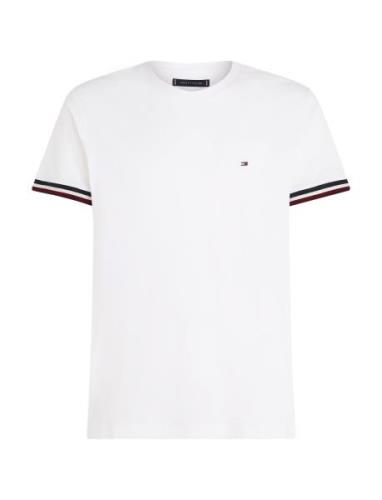 Global Stripe Cuff Pique Tee White Tommy Hilfiger