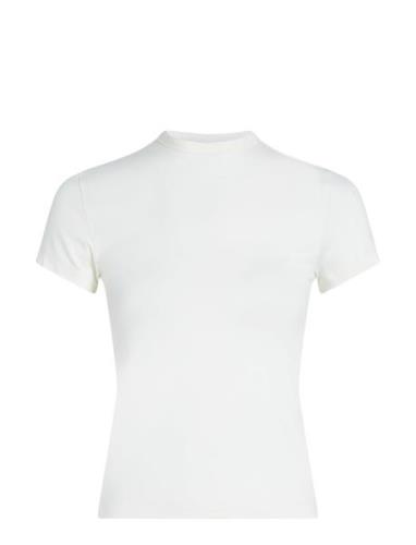 Modal Stretch C-Neck Slim Top Ss White Calvin Klein