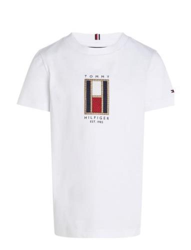 Flag Embroidered Reg Tee Ss White Tommy Hilfiger