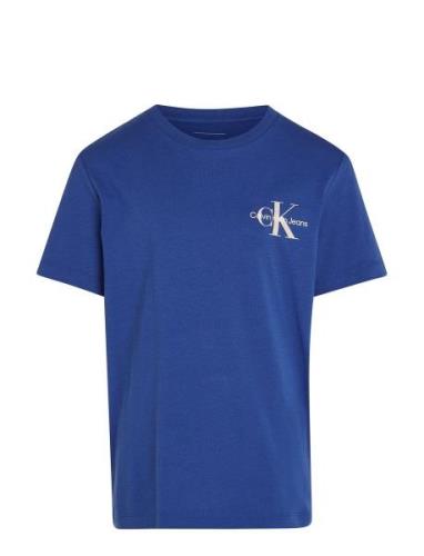 Chest Monologo Ss T-Shirt Blue Calvin Klein