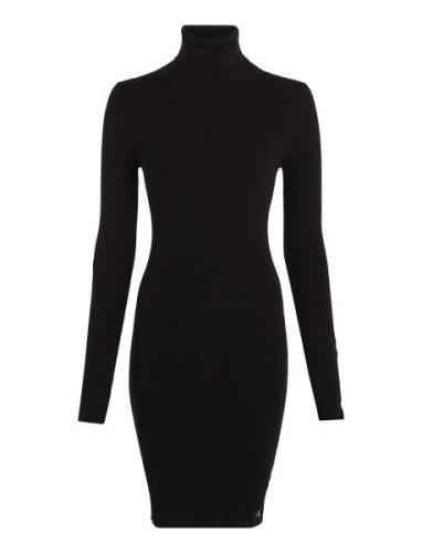 Woven Label Tight Sweater Dress Black Calvin Klein Jeans