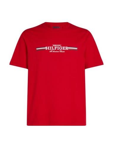 Hilfiger Chest Stripe Tee Red Tommy Hilfiger