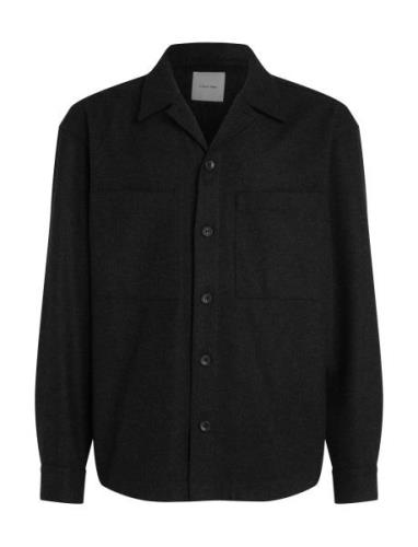 Wool Blend Overshirt Black Calvin Klein