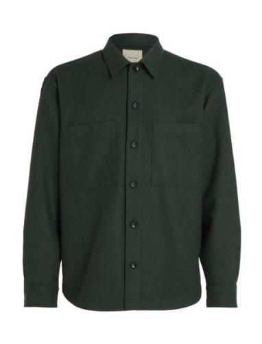 Wool Blend Overshirt Green Calvin Klein