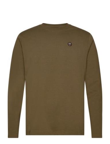 Viggo Badge Long Sleeve - Regenerat Khaki Knowledge Cotton Apparel