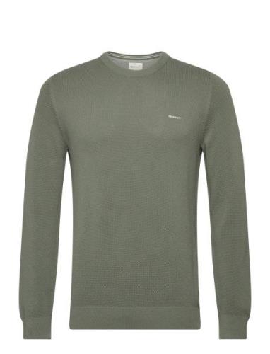 Cotton Pique C-Neck Green GANT