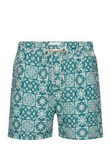 Stan Aop Swim Shorts 2.0 Green Les Deux