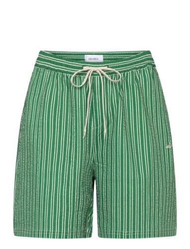 Stan Stripe Seersucker Swim Shorts Green Les Deux