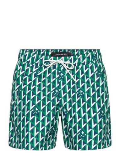 Banks Island Geo Swim Trunks Green J. Lindeberg